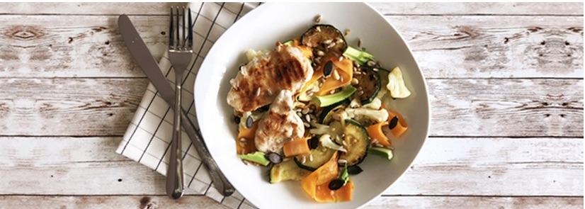 TABULE DE CHOU-FLEUR AUX ASPERGES ET COURGETTES
